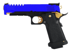 Armorer Works Custom 5.1 Hi-Capa GBBP (Gold - Black Frame - AW-HX2701 BLUE)