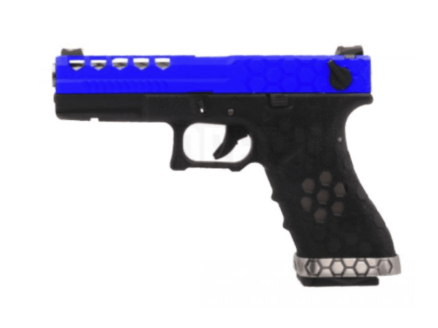 Armorer Works Custom Hex Cut GBB (AW-VX0201 - BLUE) - Two Tone Airsoft Gun
