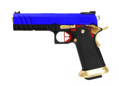 Armorer Works Custom Hi-Capa GBBP (Full Black Slide - Black Frame - Gold Barrel - AW-HX2002 - BLUE)