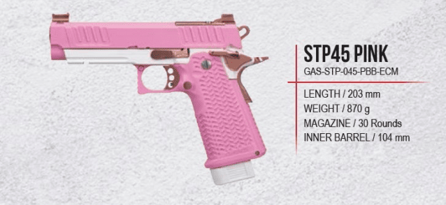 STP45 (EU) (TAFFY PINK) GBB PISTOL - Airsoft Hi Capa Pistols