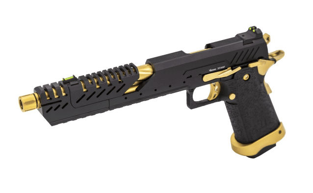 HI-CAPA 7.0 TITAN GBB PISTOL (BLACK) (GOLD MATCH) - Airsoft Hi Capa Pistols