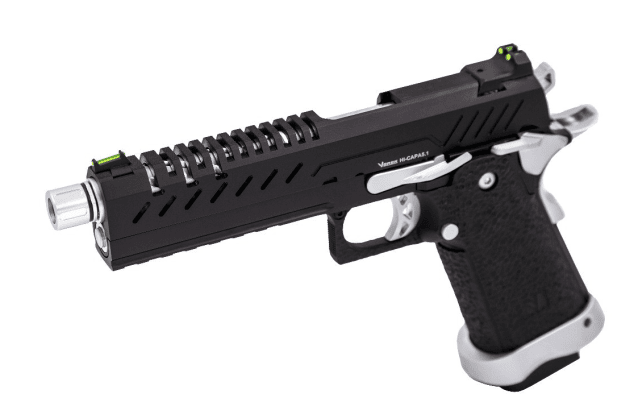 HI-CAPA 5.1 GBB PISTOL (BLACK) (SILVER MATCH) - Airsoft Hi Capa Pistols
