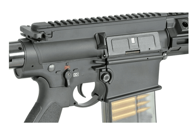 E&C ECM110 A10 14.5 inch Black airsoft gun AEG white Laser markings, QD v2.0. - DMR AEG SNIPER RIFLE - view 4