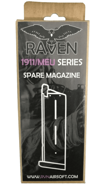 RAVEN 1911/MEU SERIES MAGAZINE GAS (STD|21R) (BLACK) - Airsoft Pistol Magazines