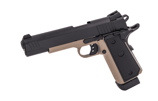 RAVEN R14 GBB PISTOL (BLACK|TAN) - Airsoft Hi Capa Pistols
