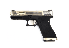WE EU7 E-FORCE GBB PISTOL (SILVER|BLACK) (GOLD BARREL)