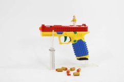building block glock spring shell ejecting toy