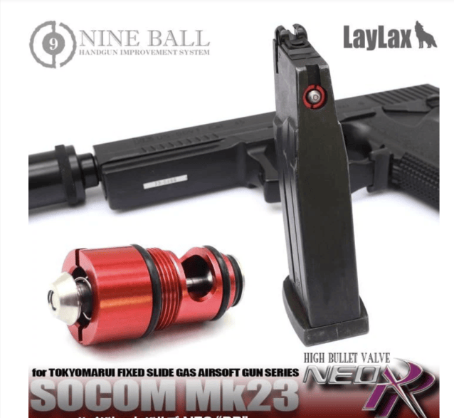 Laylax Nine Ball High Bullet Valve NEO RR for Tokyo Marui SOCOM Mk23 - Airsoft Gas Magazine Valves - view 4