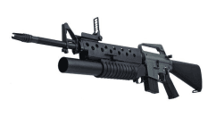 E&C Grey XM16E1 with M203 Launcher Airsoft Rifle AEG with v2.0 Gearbox.