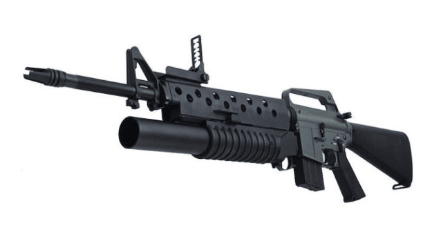 E&C Grey XM16E1 with M203 Launcher Airsoft Rifle AEG with v2.0 Gearbox. - All AEG Airsoft Rifles