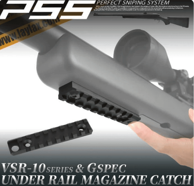 Laylax PSS Under Rail and Magazine Catch for Tokyo Marui VSR-10 Series - Airsoft Riser and Rails