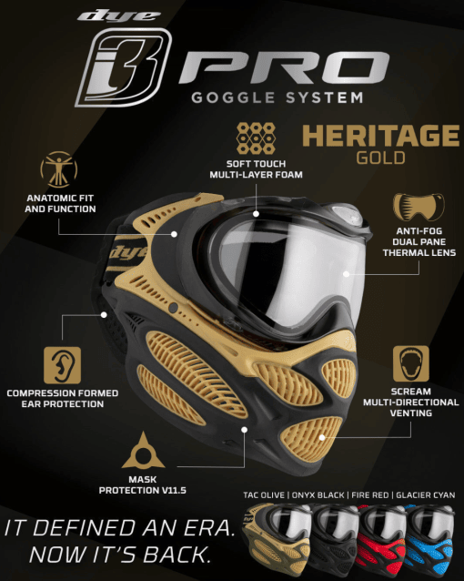 DYE i3 Pro Goggle - Heritage Gold - Airsoft Full Face masks - view 6