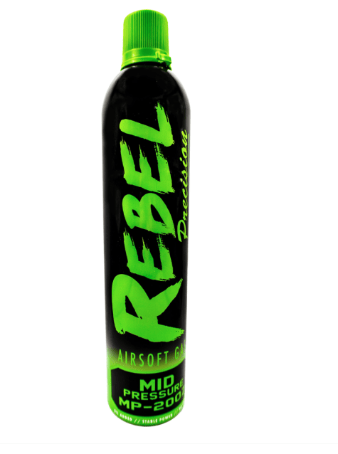 Rebel Precision MP-200Z 600ml Performance Green Gas (Mid Pressure: 12kg/170psi) - Airsoft Green Gas and CO2
