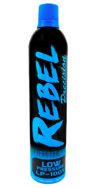Rebel Precision LP-100X 600ml Performance Blue Gas (Low Pressure: 9kg/128psi) - Airsoft Green Gas and CO2