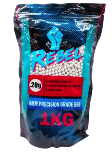 Rebel Precision 6mm BBs 1kg Bag - 0.20g - Airsoft BB Ammo .20g to .25g