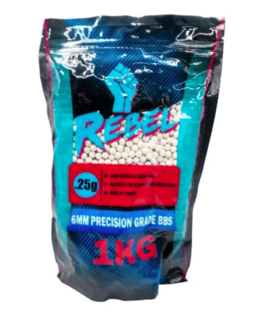 Rebel Precision 6mm BBs 1kg Bag - 0.25g - Airsoft BB Ammo .20g to .25g