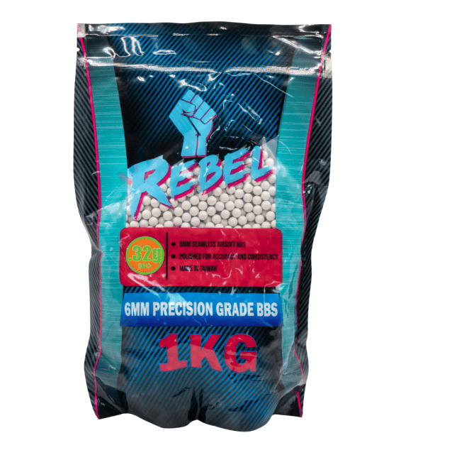 Rebel Precision 6mm BBs 1kg BIO Bag - 0.32g - Airsoft BB Ammo .28 and Above