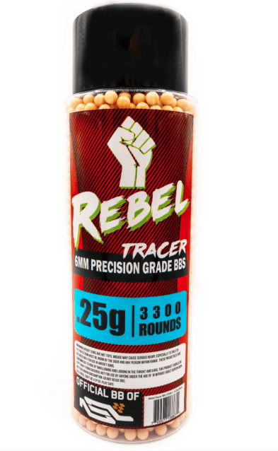 Rebel Precision 6mm Red Tracer BBs 3300ct Bottle - 0.25g - Airsoft BB Ammo .20g to .25g
