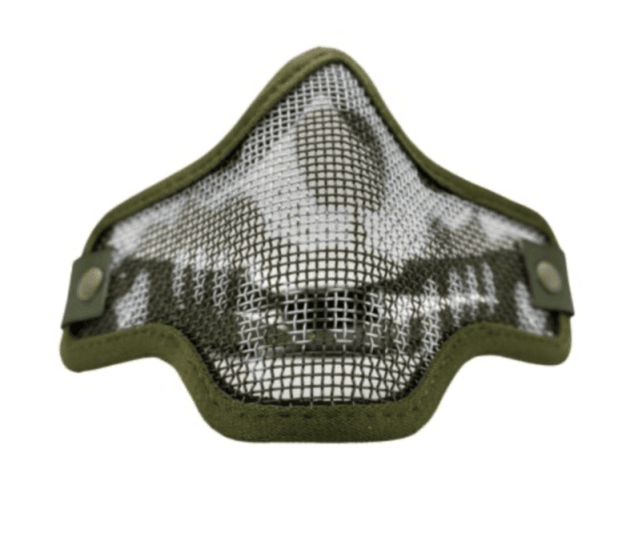 Rebel Precision Steel Lower Face Mask Skull OLIVE - Airsoft lower Face Protection