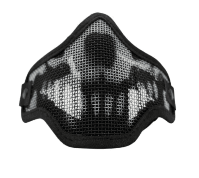 Rebel Precision Steel Lower Face Mask Skull BLACK - Airsoft lower Face Protection