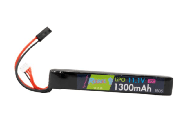 Rebel Battery - 1300mAh Lipo 11.1V 20C Stick - Mini Tamiya - Airsoft 11.1V Tamiya