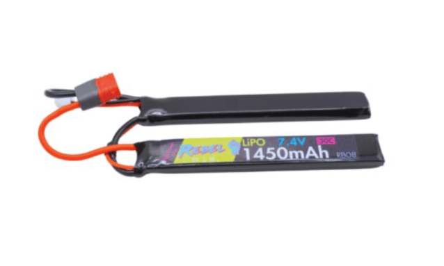 Rebel Battery - 1450mAh Lipo 7.4V 30C Nunchuck - Deans - Airsoft 7.4V LIPO Deans