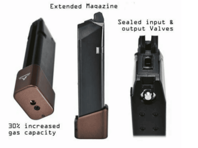 TTI JW Series Ballerina 28rd Gas Magazine for EMG / Army Armament 2011 GBB (A-537 Bronze) - Airsoft Pistol Magazines - view 2