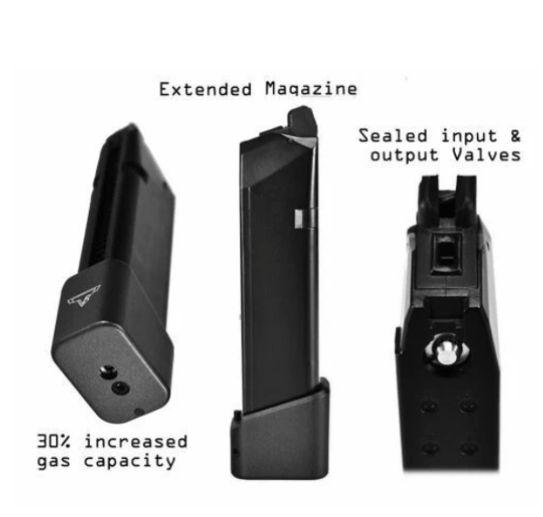 TTI JW Series Ballerina 28rd Gas Magazine for EMG / Army Armament 2011 GBB (A-537 Black) - Airsoft Pistol Magazines - view 2